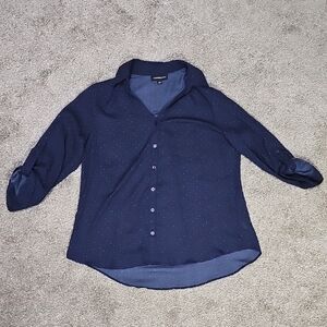 Navy Blue Button-Up Shirt